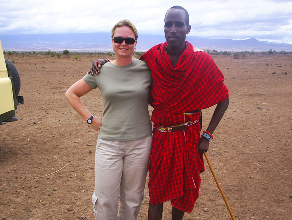 Maureen Stover - making friends with the Maasai in Tanzania